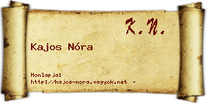 Kajos Nóra névjegykártya
